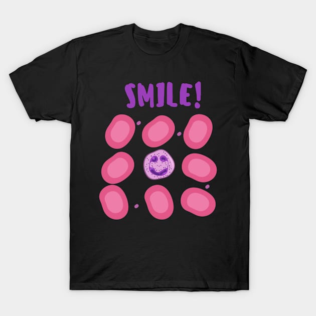 White Blood Cell Smiling Neutrophil T-Shirt by ttyaythings